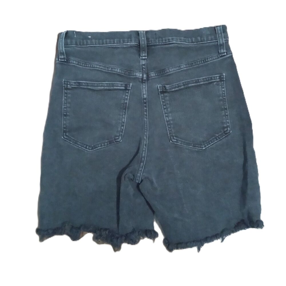Madewell Black Washed Frayed Hem Jean Shorts - Picture 3 of 6